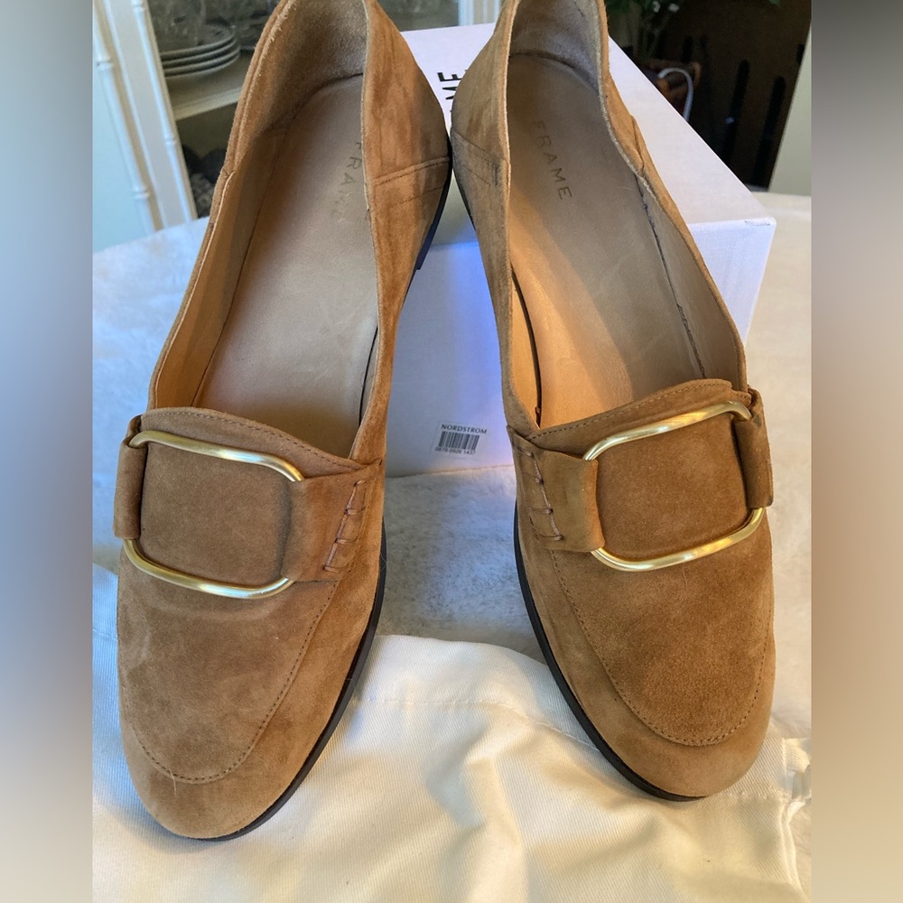 Frame Brown Tan Suede Le Hammond Loafer Size 38 or 7.5 US